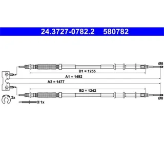 ATE Handbremsseil hinten Opel Corsa D