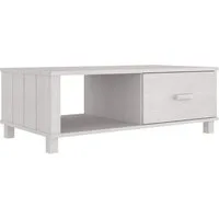 vidaXL Couchtisch Couchtisch HAMAR Weiß 100x55x35 cm Massivholz Kiefer (1-St)