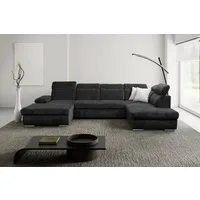 WERK2 Wohnlandschaft Cordoba inkl. Bett, Bettkasten & Kopfteilfunktion, Breite 359 cm, bequem, komfortable Wellenunterfederung, inkl. Schlaffunktion, U-Form