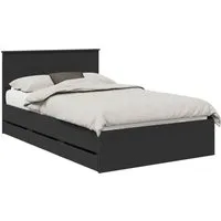 vidaXL Bettgestell Bettrahmen mit Schubladen Schwarz 120 x 190 cm Ingenieurs Holz (1-tlg)