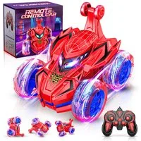 Wootoy RC-Auto Ferngesteuertes Auto Kinder RC Monstertruck Spider Offroad RC Auto (mit 360°-Stunts 90°-Fahrmodus sowie Vorwärts- und Rückwärtsfahrt, 1-tlg., LED-beleuchtete Räder Robuste Konstruktion für Innen- und Außenbereich), USB-Direktaufladung 