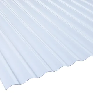 Lichtplatte PVC | BioLine | Wellplatte | 177/51 Profil 5 | 1,4 mm | Breite 920 mm | glasklar-bläulich