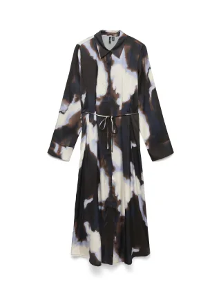 VERO MODA - VMJADE OLLIE LS ANKLE SHIRT DRESS WVN Chocolate Torte - Gr. - M