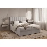 MOEBLO Boxbett Bett 01 (Bonell, Topper, Doppelbett gepolstertes Kopfteil mit Bettkasten Boxbett - 180x200 cm, aus Samt, Polsterbett Kontinentalbett, dekorativem Kopfteil), (BxHxT):143/163/183x113x214 cm