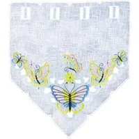 Delindo Lifestyle Scheibengardine Schmetterlinge (2 St), Stangendurchzug, halbtransparent, mit filigraner Stickerei