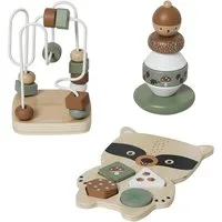 vertbaudet Lernspielzeug Baby Lernspielzeug-Set GRÜNER WALD Holz FSC®