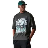 New Era T-Shirt New Era NBA Washed Graphic Milwaukee Bucks T-Shirt Baumwolle