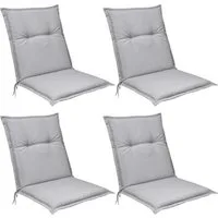Beautissu Sitzauflage 4er Set Niedriglehner Auflagen Base NL, 100x50cm, Grau, 6cm Dickes Sitzpolster Sitzauflage für Garten Balkon Camping Stuhl