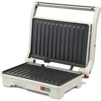 Girmi Kontaktgrill TS15, 900 W, Keramik-Antihaft, 180°-Öffnung, Fettauffangschale