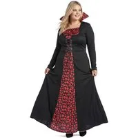 JADEO Kostüm Plus Size Vampir-Kostüm für Damen schwarz-rot