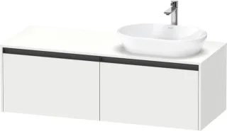 Duravit Ketho.2 Konsolenwaschtischunterbau wandhängend Weiß Matt 1400x550x459 mm - K24888R18180000 K24888R18180000