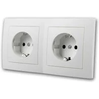 McPower Unterputz-Steckdose FLAIR Doppelsteckdose weiß, 250V~/16A, UP, Schraub
