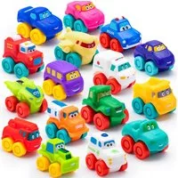 JOYIN Spielzeug-Rennwagen JOYIN Soft-Auto-Set, Mini-Fahrzeuge, ideales Geschenk für Kleinkinder, (16-tlg)