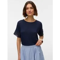 Vero Moda Kurzarmshirt VMGINA SS LACE TOP JRS Viskosemischung