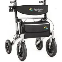 Helavo Rollator H1140, Outdoor-Rollator mit großen Reifen, Sitz & Rückenlehne bis 136kg