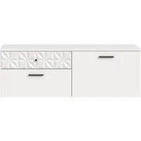 Home affaire Schuhschrank VICENZA, hängend, 2 Schubkästen, 1 Klappe, 2 Fächer, Ornamentabsetzung Hängeschrank, Flurschrank, Dielenschrank, Anrichte, Kommode
