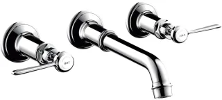 Hansgrohe 3-Loch Waschtischarmatur Axor Montreux Wand Fertigset Hebelgriff chrom, 16534000 , 1653400 16534000
