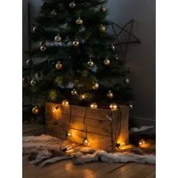 KONSTSMIDE LED-Lichterkette, 10-flammig, LED Biergartenkette, 10 klare Birnen / 20 bernsteinfarbene Dioden