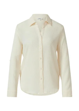 s.Oliver Red Label - Strukturierte Hemdbluse mit Turn-up beige - Gr. - 40