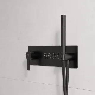 Steinberg Unterputz-Einhebelmischer, mit pushtronic, für 4 Verbraucher, schwarz matt, 39022422S 39022422S