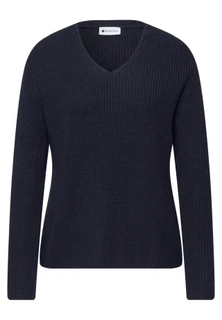 Street One - Pullover in Unifarbe shadowed navy - Gr. - 40
