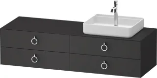 Duravit White Tulip Konsolenwaschtischunterbau wandhängend Graphit Seidenmatt 1600x550x408 mm - WT49 WT4995R58580000
