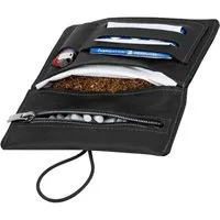 Simaru Tabakbeutel Tabaktasche Drehertasche Sintra, feinstes echt Leder, austauschbare Gummis, für 30g Tabak, Made in EU