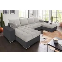COLLECTION AB Wohnlandschaft Josy XL U-Form, Breite: 313 cm, Liegefl. 137x266 cm, Bettfunktion, Bettkasten & 2 Zierkissen, Federkern