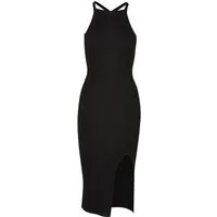 URBAN CLASSICS A-Linien-Kleid Urban Classics Damen Ladies Midi Rib Knit Crossed Back Dress (1-tlg)