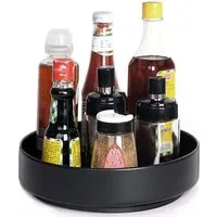 HAUSS SPOLE Gewürzregal Lazy Drehteller Gewürzregal, Multifunktions Drehtablett Organizer, 360-Grad-Drehung, Für Küche, Bad, Arbeitsplatte, Abstellraum, Kühlschränken,aus Stahl