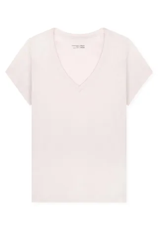SCHIESSER - T-Shirt V-Ausschnitt rosé - Gr. - 38