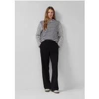 s.Oliver Chinos Hose Strukturierte Wide-Leg-Hose mit hohem Bund