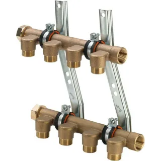 Viega Sanfix Verteiler 133351 G 3/4x5 - 4-fachx300/240mm, Rotguss