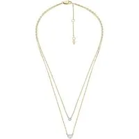 Fossil Collier Fossil Damen-Kette Edelstahl Glasstein Herz