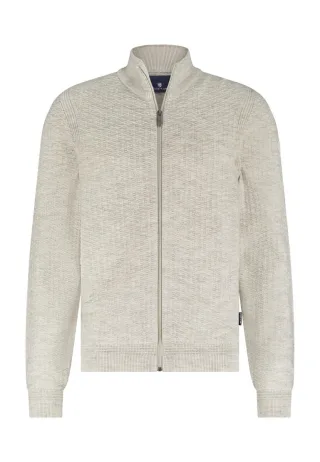State of Art - Melierte Strickjacke mit Strukturmuster beige - Gr. - M