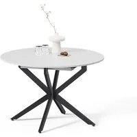 Livinity® Esstisch Firenze, Weiß/Schwarz, 120 x 120 cm ausziehbar (1-St)