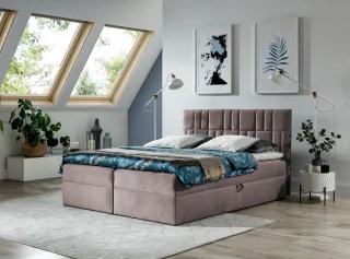Boxspringbett Schlafzimmerbett CORTEZ 180x200cm Altrosa