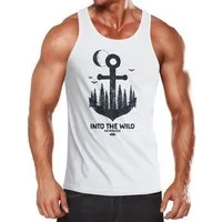 Neverless Tanktop Herren Tank-Top Anker Wald Mond Vögel Adventure Vintage Muskelshirt Muscle Shirt Neverless® mit Print