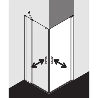 Kermi Pega Pendeltür-Eckeinstiegshälfte PE1ER07518VAK 75x185cm, silber hochglanz, ESG klar, rechts