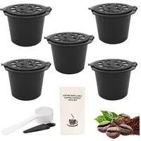 VERK GROUP Wiederbefüllbare Espresso-Kapsel 5 x wiederverwendbare Nespresso Kaffeekapseln, Kunststoff, Zubehör für Nespresso