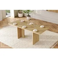 KLAM HOME Esstisch Ausziehbarer Esstisch In Weißem Marmor Look Für 6-8 Personen (Flexibler Esszimmer Tisch 140 Zu 180 Cm Mit Verdickter Platte), Moderner Küchentisch Mit T-Förmigen Beinen Und Staufach