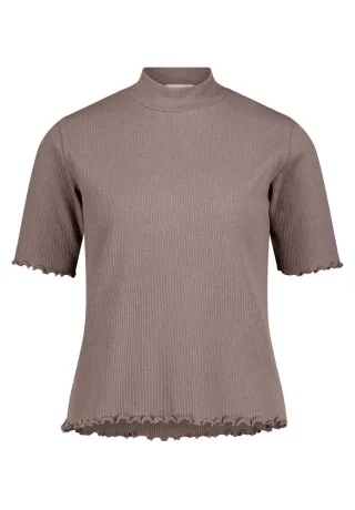 CARTOON - Shirt mit Stehkragen braun - Gr. - 44