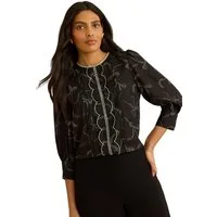 Love & Roses Langarmbluse Love & Roses Bluse mit 3/4-Ärmeln, Regular (1-tlg)