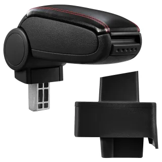 Armlehne Mittelarmlehne Leder Bezug Schwarz / Rot für Audi 80 B3/B4 90 CABRIO