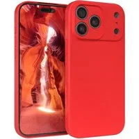 EAZY CASE Handyhülle für Apple iPhone 17 Pro Max Hülle Silikon 6,9 Zoll, Silikon Schutzhülle mit Kameraschutz stoßfest Handycover elastisch Rot