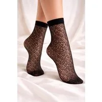 Lycille Feinsocken Transparente Damen Socken mit Ornamentmuster – Fashion Söckchen