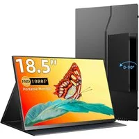 Bundviel Portable Monitor 18,5 Zoll Tragbarer Monitor FHD 1080P, VESA Portabler Monitor (47 cm/18.5 ", 1920 x 1080 px, FHD, 3 ms Reaktionszeit, 120 Hz)