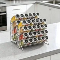 BlingBin Gewürzregal Metall Stehend Regal für Gewürze 4-Etagen, Gewürz Organizer, 2er Set 2-tlg., für Gewürzstreuer Gewürzdosen Perfekt für Aufbewahrung Im ScKüche