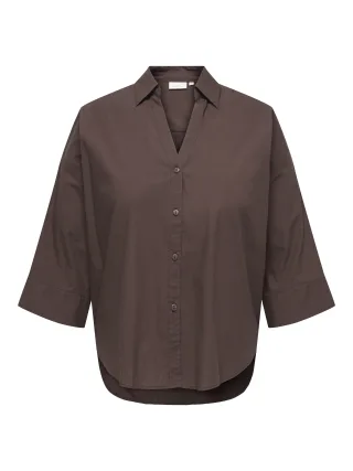 ONLY CARMAKOMA - CARSAJA KERI 3/4 SHIRT WVN NOOS Coffee Bean - Gr. - 48