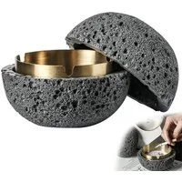 BlingBin Aschenbecher Mülleimer, kreativer Tischmülleimer Edelstahl, Für Zigarettenasche, Hochwertige Materialien,Praktisch und wetterfest